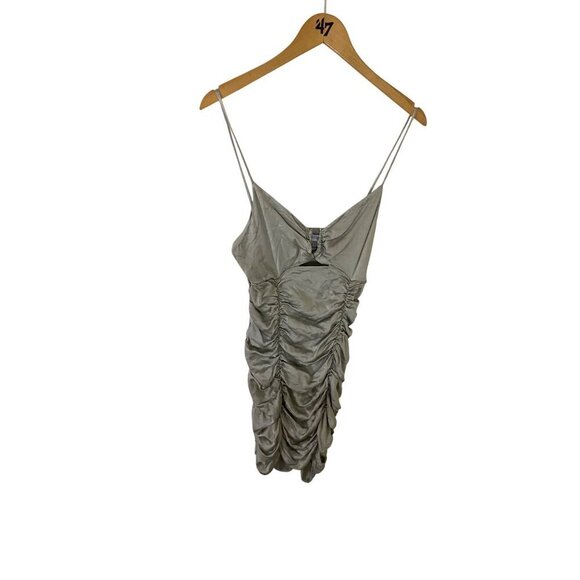 Zara Dresses & Skirts - Zara Women's Silver Metalic Ruched Cocktail Dress -Medium